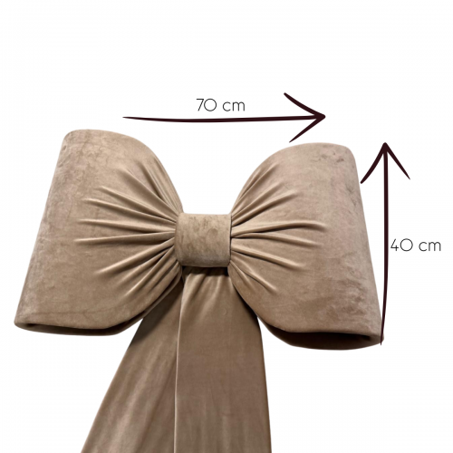 Fundă Decorativă Gigant din Catifea, 70 x 40 cm, Bej